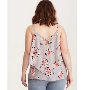 torrid Tops - Torrid gray floral layered tank 0 0X XL torrid Tops - Torrid gray floral layered tank 0 0X XL